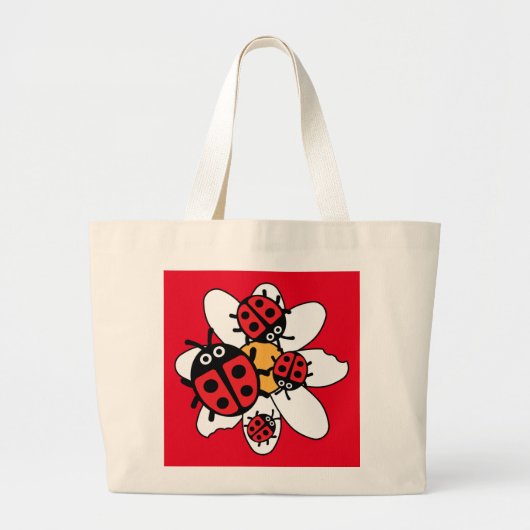Kute Kinder ladybird Family Grote Tote Bag (Voorkant)