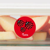 Kute Kinder ladybird Family Labels (Aangebracht)