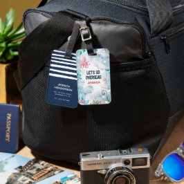 Kute Kinder "Laten we over zee gaan" Ocean Travel Bagagelabel