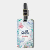 Kute Kinder "Laten we over zee gaan" Ocean Travel Bagagelabel (Voorkant verticaal)