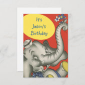 Kute Kinder Partij Uitnodigingen Zoete Elephant (Voorkant / Achterkant)