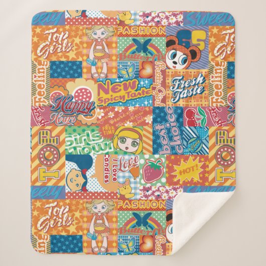 Kute Kinder Quilt Sherpa Deken (Voorkant)