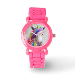 Kute Kinder roze glitter riem Unicorn Familie vlie Horloge