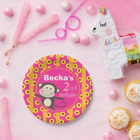 Kute Kinder Speelgoed Maandag | pompoenfuchsia Papieren Bordje (Feest)