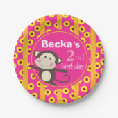 Kute Kinder Speelgoed Maandag | pompoenfuchsia Papieren Bordje (Voorkant)