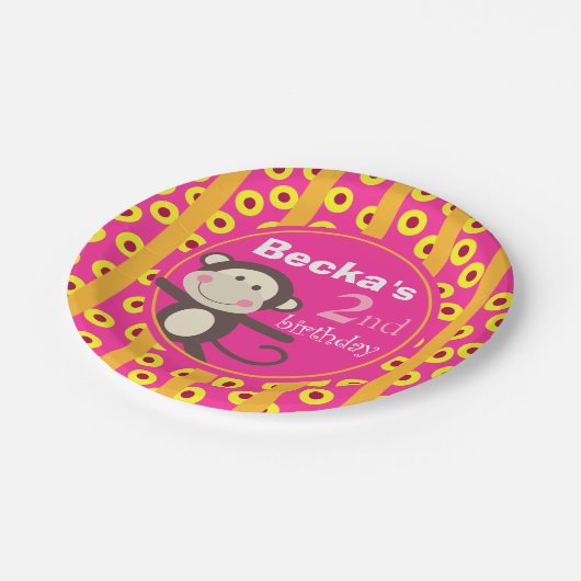 Kute Kinder Speelgoed Maandag | pompoenfuchsia Papieren Bordje (Gekanteld)