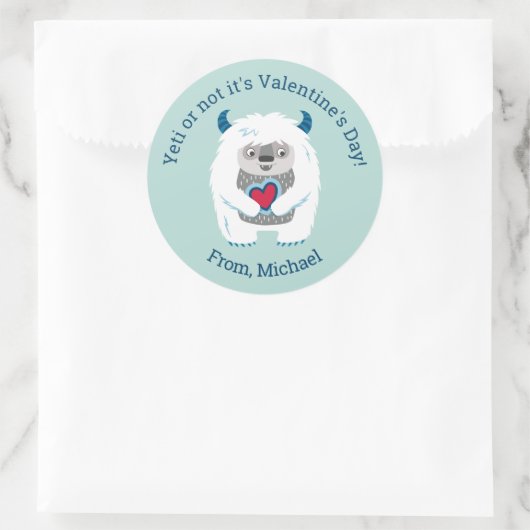 Kute Kinder Valentijn Ronde Sticker (Tas)