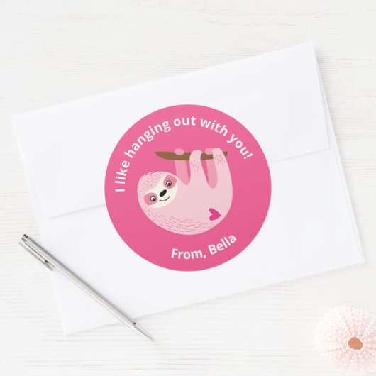 Kute Kinder Valentijn Ronde Sticker (Envelop)