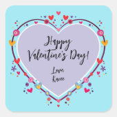 Kute Kinder Valentijnse  Hart Vierkante Sticker (Voorkant)