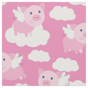 Kute Kinder vliegende varkens Baby Nursery Piggy Stof