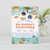 Kute Kinder Waterverf bij het Zee 1e verjaardag Kaart (Staand voorkant)