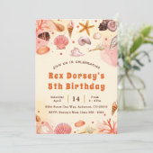 Kute Kinder Waterverf bij het Zee 1e verjaardag Kaart (Staand voorkant)