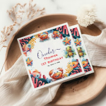 Kute Kinder Waterverf bij het Zee 1e verjaardag