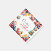 Kute Kinder Waterverf bij het Zee 1e verjaardag Servet (Hoek)