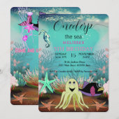 Kute Kinder Waterverf bij het Zee op dag I Kaart (Voorkant / Achterkant)