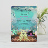 Kute Kinder Waterverf bij het Zee op dag I Kaart (Staand voorkant)