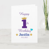 Kute Kinderen Happy 1st Birthday Custom Greeting Kaart (Voorkant)