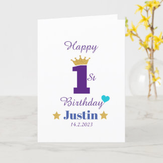 Kute Kinderen Happy 1st Birthday Custom Greeting Kaart