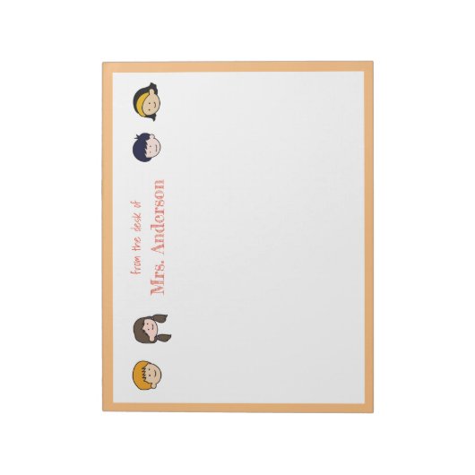 Kute kinderen Leerkrachten Notitieblok (Linkerzijde)