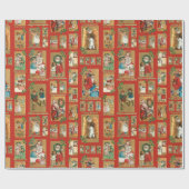 Kute kinderen met Santa Collage Cadeaupapier (Vlak)