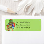 Kute Kinderen rond de kerstboom Etiket (Insitu)