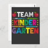 Kute Kindergarten Team Terug naar school Leraar Briefkaart (Voorkant / Achterkant)