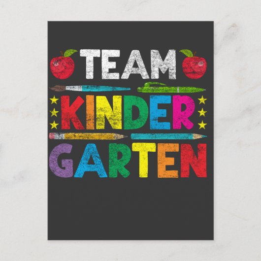 Kute Kindergarten Team Terug naar school Leraar Briefkaart (Voorkant)