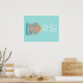 Kute King Cat, Cute Kitten Gift, Cat Lover Gift Poster (Keuken)