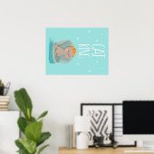 Kute King Cat, Cute Kitten Gift, Cat Lover Gift Poster (Thuiskantoor)