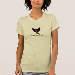 Kute kip met roze hart t-shirt