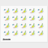 Kute kippen aquarel kunst ronde sticker (Vel)