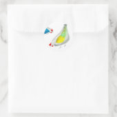 Kute kippen aquarel kunst ronde sticker (Tas)