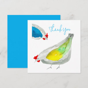 Kute kippen watercolor kunst notitiekaartje
