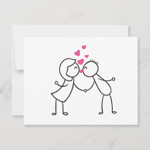 Kute Kissende Couple met Kaart van hartenliefde