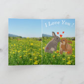 Kute Kissingende Bunnies Valentijns Feestdagen Kaart (Binnen)
