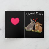 Kute Kissingende Bunnies Valentijns Feestdagen Kaart (Binnen)