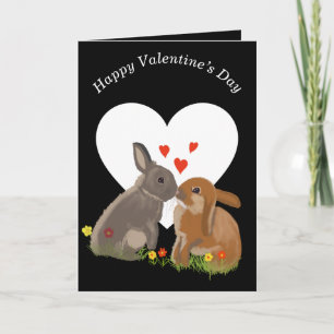 Kute Kissingende Bunnies Valentijns Feestdagen Kaart