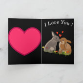Kute Kissingende Bunnies Valentijns Feestdagen Kaart (Binnen)