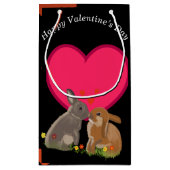 Kute Kissingende Bunnies Valentijns Klein Cadeauzakje (Achterkant)