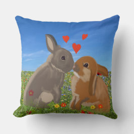 Kute Kissingende Bunnies Valentijns Kussen