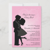 Kute Kissingende Zwangere Paars in Liefde Baby sho Kaart (Voorkant)