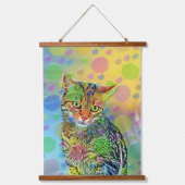 Kute kitten - abstract - kleurig schilderij hangend wandkleed (Voorkant)