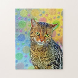 Kute kitten - abstract - kleurig schilderij legpuzzel