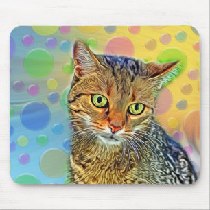 Kute kitten - abstract - kleurig schilderij muismat