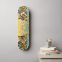 Kute kitten - abstract - kleurig schilderij persoonlijk skateboard