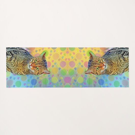 Kute kitten - abstract - kleurig schilderij yogamat (Achterkant (horizontaal))