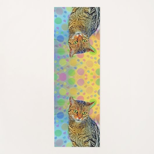 Kute kitten - abstract - kleurig schilderij yogamat (Voorkant)