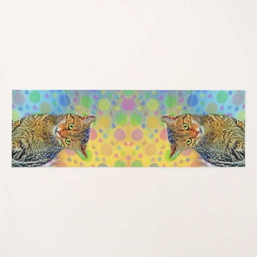 Kute kitten - abstract - kleurig schilderij yogamat (Voorkant (horizontaal))
