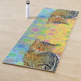 Kute kitten - abstract - kleurig schilderij yogamat