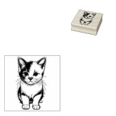 Kute Kitten Wooden Art Stamp for Cat Lovers Rubberstempel (Gestempeld)